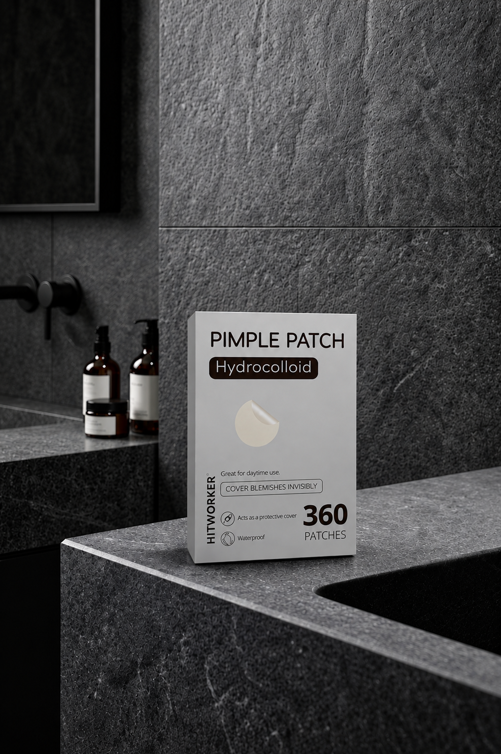 Patchs anti-boutons discrets pour homme, packaging noir